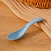 Tazón de Paja de Trigo Resistente a Caídas Doméstico para Niños Tazón de Arroz Plástico Antideslizante Tazón para Sopa Tazón para Fideos Instantáneos Juego de Cucharas Tazón Grande Vajilla
