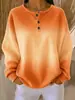 Amazon Transfronterizo Nuevo Estilo Europeo y Americano Rayas Verticales Cuello Henley Manga Larga Sudadera con Capucha Suelta Hombros Caídos Media Cremallera Top para Mujer