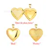Colgante Caja de Fotos Corazón Bañado en Oro Pulido de Acero Inoxidable Rosa de Alivio Retro Te Amo Se Puede Abrir y Cerrar para Guardar Fotos