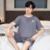 Pijamas Zhuojia de Modal para Hombre para Verano, Pantalones de Manga Corta para Verano con Sensación Fresca, Ropa de Casa Talla Extra