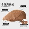 Gorra de Ante para Mujer Otoño e Invierno Nuevo Estilo Coreano Cabeza Grande Showface Boina Pequeña Estilo Británico Vintage Sombrero de Pintor