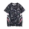 2025 Transfronteiriço Amazon Ins Marca da Moda Impressão 3D Cabeça de Tubarão Macaco Manga Curta Solta Casual Camiseta Dropshipping