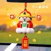 Pequeño Colgante de Espejo Retrovisor de Coche Dios de la Riqueza, Adorno para Coche para el Año del Dragón 2024, Artículo Decorativo de Gama Alta, Seguro y Atrae Riqueza