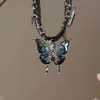 Dulce y Fresco Collar de Mariposa con Degradado para Mujer, Nuevo Diseño de Nicho, Cadena para Clavícula de Alta Gama, Estilo Popular de Celebridad de Internet, Estilo Sexy