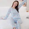 Pijama para Niñas de Transmisión en Vivo Douyin de Otoño e Invierno, de Manga Larga, Holgado y Lindo, Conjunto Casual de Ropa para el Hogar para Estudiantes