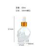 Botella de Perfume de Calavera Cosméticos Botella con Atomizador de Presión Botella de Muestra de Vidrio Transparente Botella Vacía Empaque Venta al por Mayor