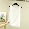 Camiseta sin mangas de modal para mujer, verano, talla grande, cuello redondo, fina, sin mangas, corte holgado, adelgazante, top versátil