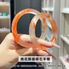 Pulsera Circular Macarrón Gradiente Ojo de Gato Hielo-Húmeda Semitransparente Gradiente Morado-Blanco Suave Iluminador de Piel Estilo Chino Niña Pulsera de Jade