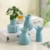 Estilo Crema de Ins Cerámica de Escritorio Jarrón Pequeño Renovación de Habitación Objetos Pequeños Cálidos Adornos de Flores Artificiales Decoración de Oficina