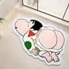 Tapete de Chão Popular de Terra de Diatomáceas Desenho Animado Crayon Shin-Chan Fofo Tapete Decorativo para Banheiro Tapete de Entrada Antiderrapante Disponível para Dropshipping