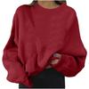 Ropa de Mujer de Exportación Transfronteriza Europea y Americana 2025 Amazon Estación Independiente Sudadera Casual Holgada de Punto con Hombros Descubiertos y Manga Larga