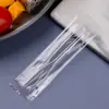 Garfo de Fruta Descartável Embalagem Individual Plástico Transparente Loja de Frutas Bolo Comercial Ktv Espessado Espetinho Pequeno Inserção de Fruta
