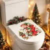 Duende navideño divertido sentado en el inodoro, pegatina decorativa autoadhesiva para baño, creando una atmósfera navideña festiva