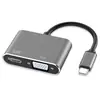 Estación de acoplamiento tipo-c USB-c a vga hub adaptador HD cuatro en uno estación de acoplamiento convertidor USB