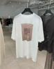 Yuran 26 Estilo Nuevo de Principios de Primavera Sensación de Piel Lino Algodón Lavado con Enzimas al Aire Estampado de Naturaleza Muerta Monet Camisa de Cuello Redondo Manga Corta