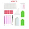 Herramientas de pintura de diamantes accesorios de taladro de punta rápida juego de 40 piezas pegamento pintura de diamantes DIY juego de taladro adhesivo comercio exterior