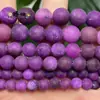 Nuevo Estilo 6/8/10mm Ágata Amatista Jade Púrpura Optimizado Mate Cuentas Redondas Cuentas Sueltas Pulsera Collar DIY Tejido Accesorios Hechos a Mano