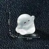 Figurita de fantasma pequeño linda translúcida luminosa de Halloween, adorable accesorio de decoración DIY, adorno de escritorio para paisaje en miniatura