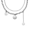 Collar de Cara Sonriente para Mujer, Diseño de Nicho, Estilo Minimalista, Nuevo Modelo 2021, Doble Capa, Cadena Versátil para Clavícula