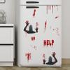 WSQT 100000 día festivo horror mancha de sangre figura huella de mano sala de estar cocina y baño hogar fondo vidrio de ventana pared decorativa