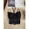 Sexy Lace Hollow Design Sense Hanging Neck Camisole Feminino Verão 2025 Novo Slimming Spice Girls Idade-reduzindo Top