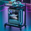 Soporte Móvil Engrosado Telescópico con Ruedas para Host de Computadora, Estante de Almacenamiento para Chasis de Escritorio, Estante para Colocar Impresora