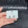 Brincos de Tarraxa Geométricos com Zircônia para Mulheres, Moda Versátil de Luxo Leve de Nicho, Acessórios Galvânicos Ecológicos de Yiwu no Atacado