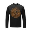 Camiseta de manga comprida dragão masculino jogando miçangas strass camisa de meia-idade outono modal algodão plus size camisa masculina de fundo primavera e outono