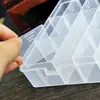 Caja de Almacenamiento de Plástico Transparente Multifuncional Lu Caja Separada Cuadros Múltiples con Tapa Caja Portátil para Piezas Caja de Joyería Venta al por Mayor