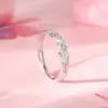 Anillo Par Original Pluma Mariposa Pareja Diseño de Nicho Sentido Mori Anillo Abierto Plata de Ley Par Regalo de San Valentín