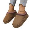 Botas de Neve de Renda de Grande Tamanho Versátil Moda Transfronteiriça 2025 Inverno Novo Pantufas Fechadas Quentes de Pelúcia para Mulheres