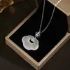 Diseño Original Silver City Plata S925 Corona Ruyi Candado Collar Moda Nacional para Mujer Doble Cara Usable Candado Xiangyun Colgante de Calcedonia