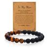 Pulsera de cuentas de Ojo de Tigre Negro Mate Transfronteriza Europea y Americana Regalo de Navidad para Hijo Hermano Hombre Pulsera