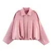 Em estoque 2026 AliExpress transfronteiriço moda feminina europeia e americana jaqueta aviador com mangas morcego, top casual com zíper para mulheres