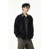 Chaqueta de Lino a Cuadros Patchwork de Manga Larga Estilo Old Money para Hombre, Chaqueta Casual con Cuello de Traje Botones Tendencia Coreana y Japonesa Otoño e Invierno