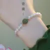 Explosiones de Internet Pulsera Índigo Perla para Mujer 2022 Nuevo Sentido de Alta Gama ins Pulsera Versátil para Novia Cuentas de Transferencia para Mujer