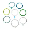 Joyería Europea y Americana, Pulsera de Cuentas Verdes Estilo Étnico Bohemio, Pulsera de Cristal Apilable de Diseño Moderno
