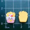 Mini Juguete de Comida para Conejo Artificial Papas Fritas Pan Ramen Pastel Pasador Accesorios para el Cabello Parche DIY Accesorios de Resina