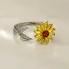 Anillo Giratorio de Plata Tailandesa para la Ansiedad Anillo para el Dedo Índice Multi-Círculo Cuentas de Transferencia Auspicioso Transferencia Moda Coreana Regalo para Novia