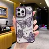 Capa de celular com borboleta tridimensional galvanizada para Apple 15proMax sensação avançada 14 transparente 13 luxo leve 12 capa macia 11