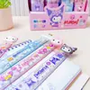 Régua Sanrio Desenho Animado Criativa Estudante Fofa Escala Marcador de Página Régua Suprimentos Divertidos de Aprendizagem para Crianças Papelaria