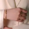 Pulsera de Acero Inoxidable Chapado en Oro de 18K al Vacío Joyería DIY Hecha a Mano Cuentas de Esmalte Transferido Pulsera de Cuentas