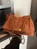 Bolso Retro de Hombro Único de Moda para Comercio Exterior, Sensación de Alta Gama, Bolso de Cadena de Terciopelo para Axila, Bolso Versátil Casual Literario para el Trabajo y el Viaje