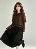 Suéter de Tricô Novo Xale Manto Outono/Inverno 2026 para Mulheres, Estilo Coreano, Elegante, Solto, Suéter de Tricô Versátil