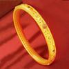 Herencia Antigua chapado en oro gota esmalte esmalte pulsera Fu carácter fu boca cerrada fondo de dinero boda boda pulsera anillo