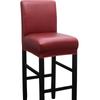 Funda Elástica para Silla de Respaldo Bajo Funda para Taburete de Bar Funda para Silla Corta de Mostrador Hogar Pu Antideslizante Funda para Taburete Bajo Silla de Comedor