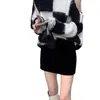 Falda de Lana Invierno/Otoño-Invierno para Mujeres Petites, Falda Bodycon de Cintura Alta en Línea A XS150, Falda Corta