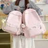 Mochila Fresca Estilo Coreano com Estampa Xadrez e Bolinhas com Acabamento em Renda, Pequena Mochila Escolar para Meninas, Adequada para Alunos do Ensino Fundamental II e Médio, Bolsa para Mulheres que se Deslocam