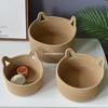 Cestas de Armazenamento Personalizadas, Cestas de Fio de Algodão, Cestas Trançadas, Cestas Redondas de Rattan Orelha de Gato, Cestas de Armazenamento Modernas, Venda Direta do Fabricante