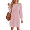 Roupas femininas transfronteiriças europeias e americanas TK Amazon 2024 Novo vestido casual de bolso de manga comprida com listra de cor redonda para mulheres